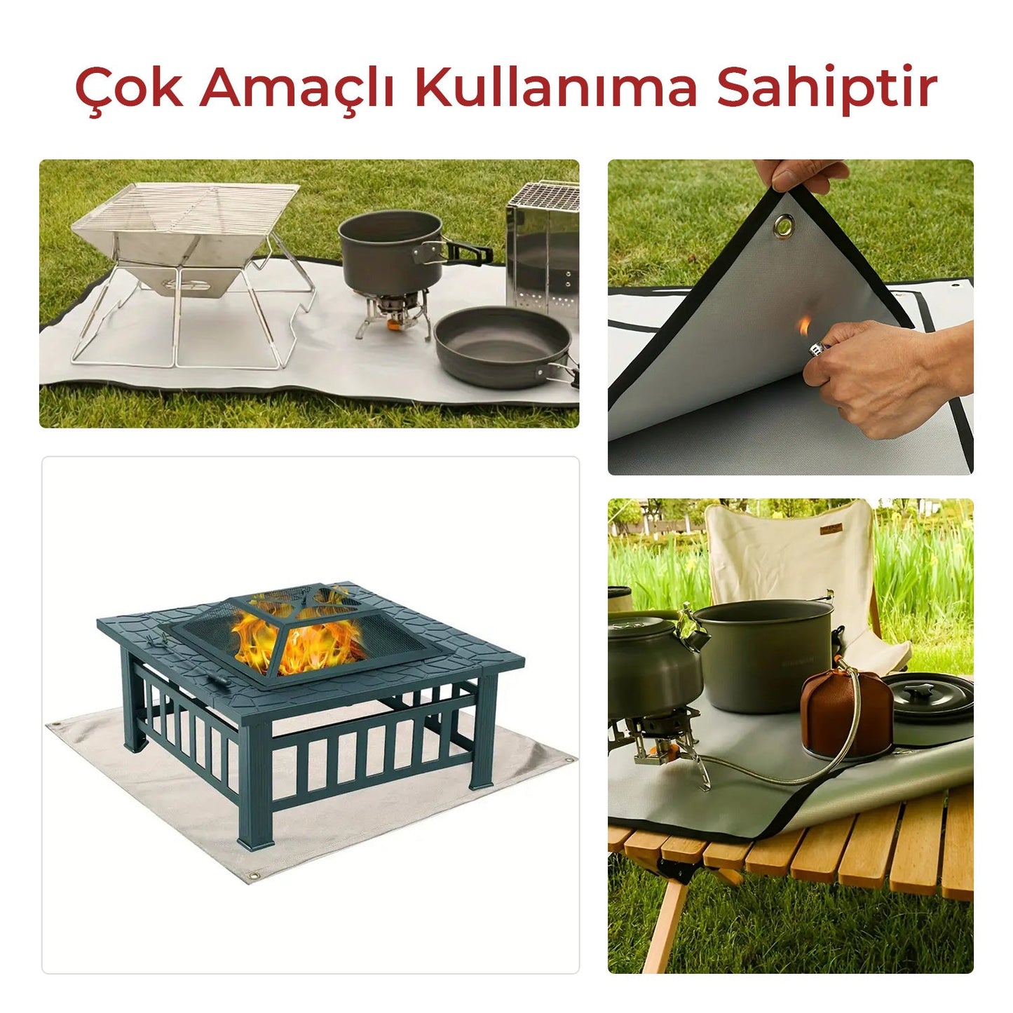 Çadır Sobası Altı Çok Amaçlı Yanmaz Mat