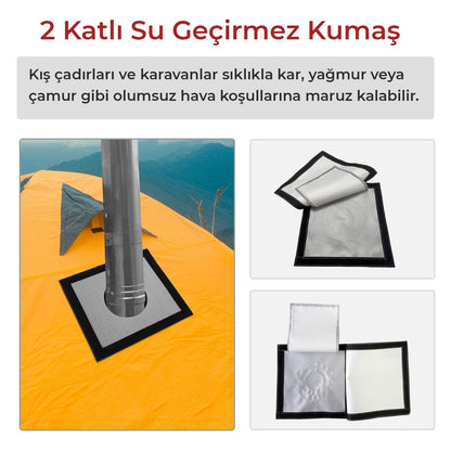 Kamp Çadırı Soba Bacası Çıkışı 2 Katlı