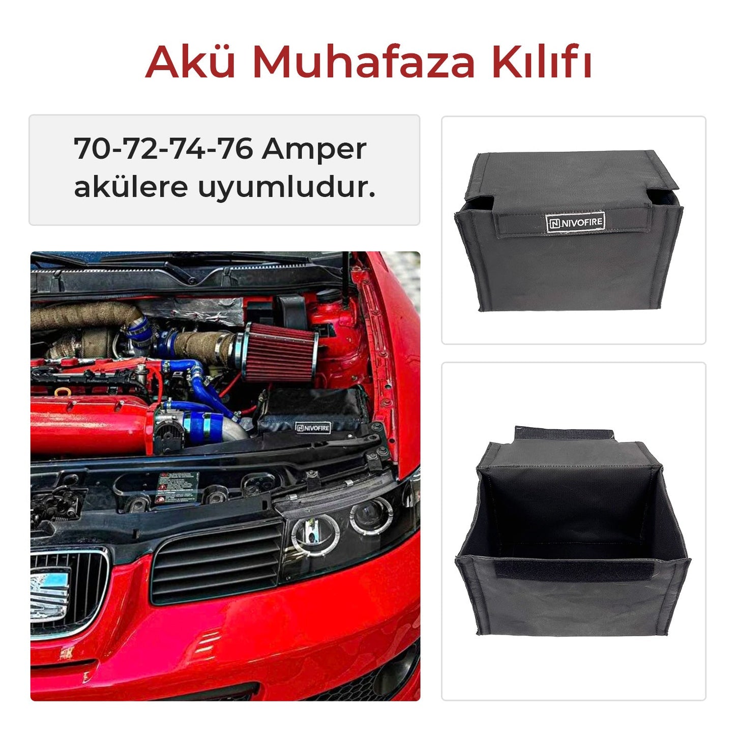 Akü Muhafaza Kılıfı 70-76ah Amper Uyumlu